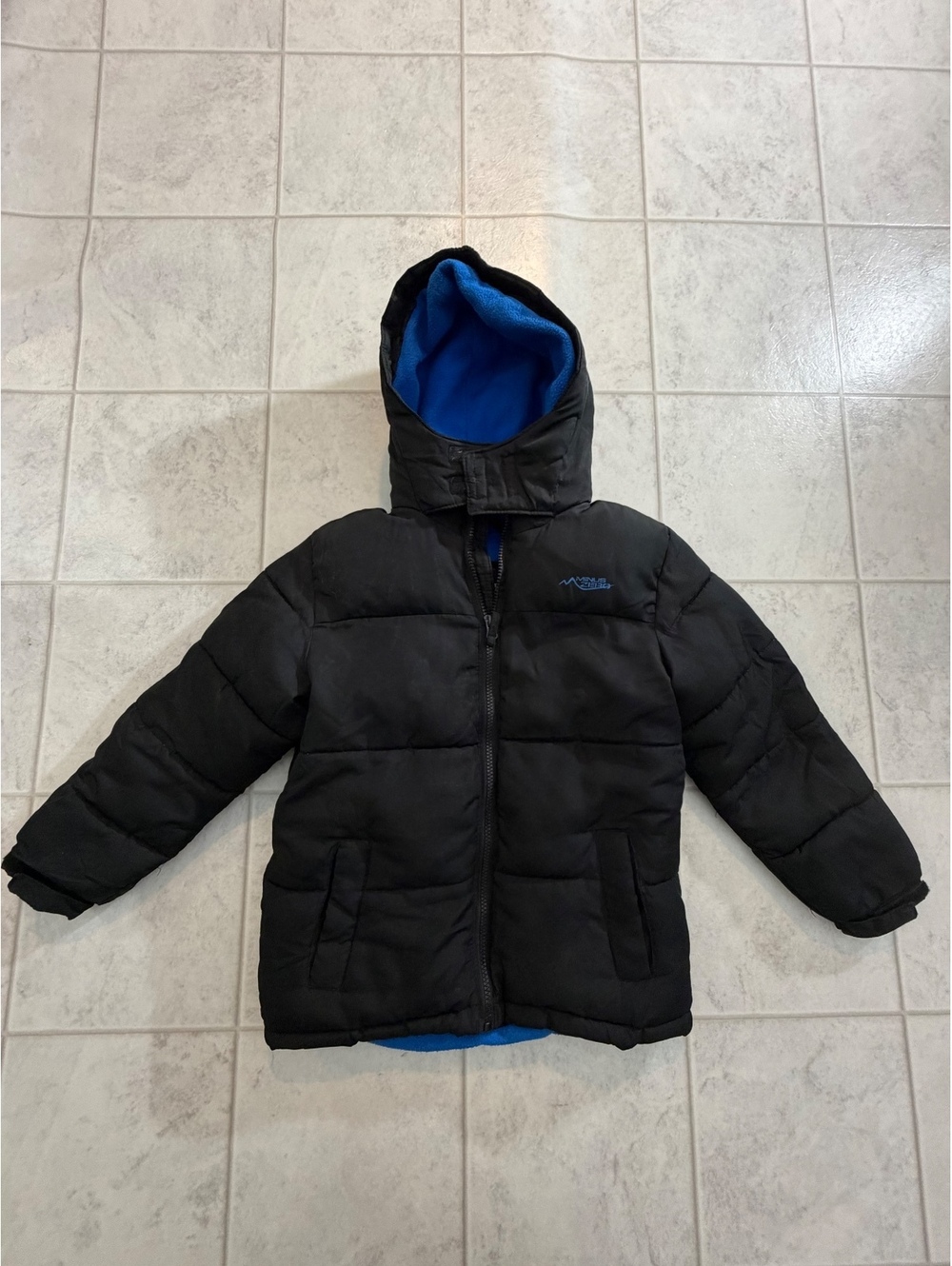 Minus Zero Black Hooded Puffer Jacket Kids Size 7